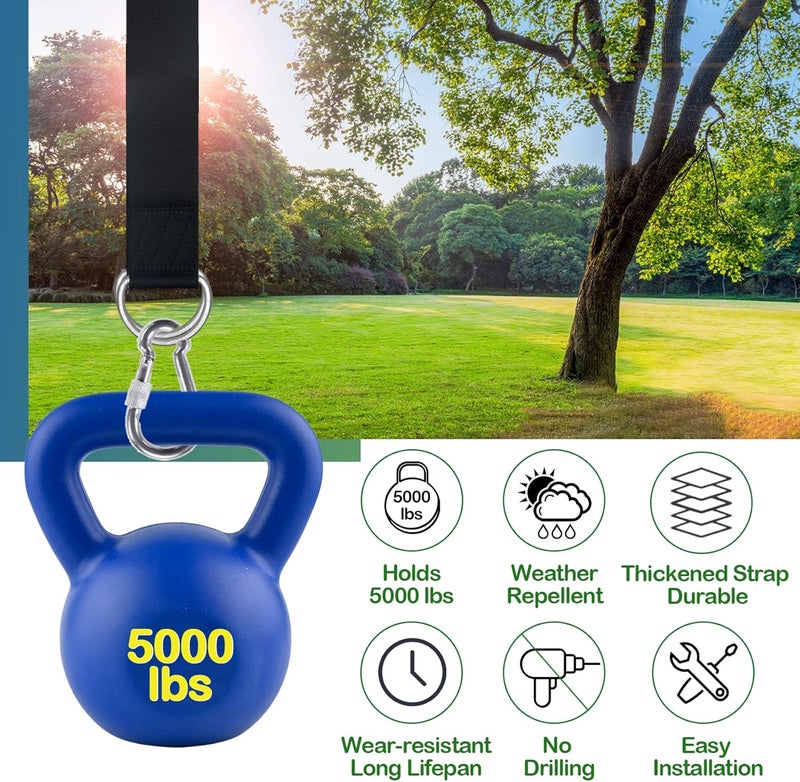 Veriluck Tree Swing Straps Hanging Kit - 3FT/8FT/15FT/20FT/30FT, Strong & Durable - Holds Up to 5000lbs - Adjustable Tree Swing Straps Fit for All Swings, Hammocks, Safer & Easy Installation(3 FT) - Image 4